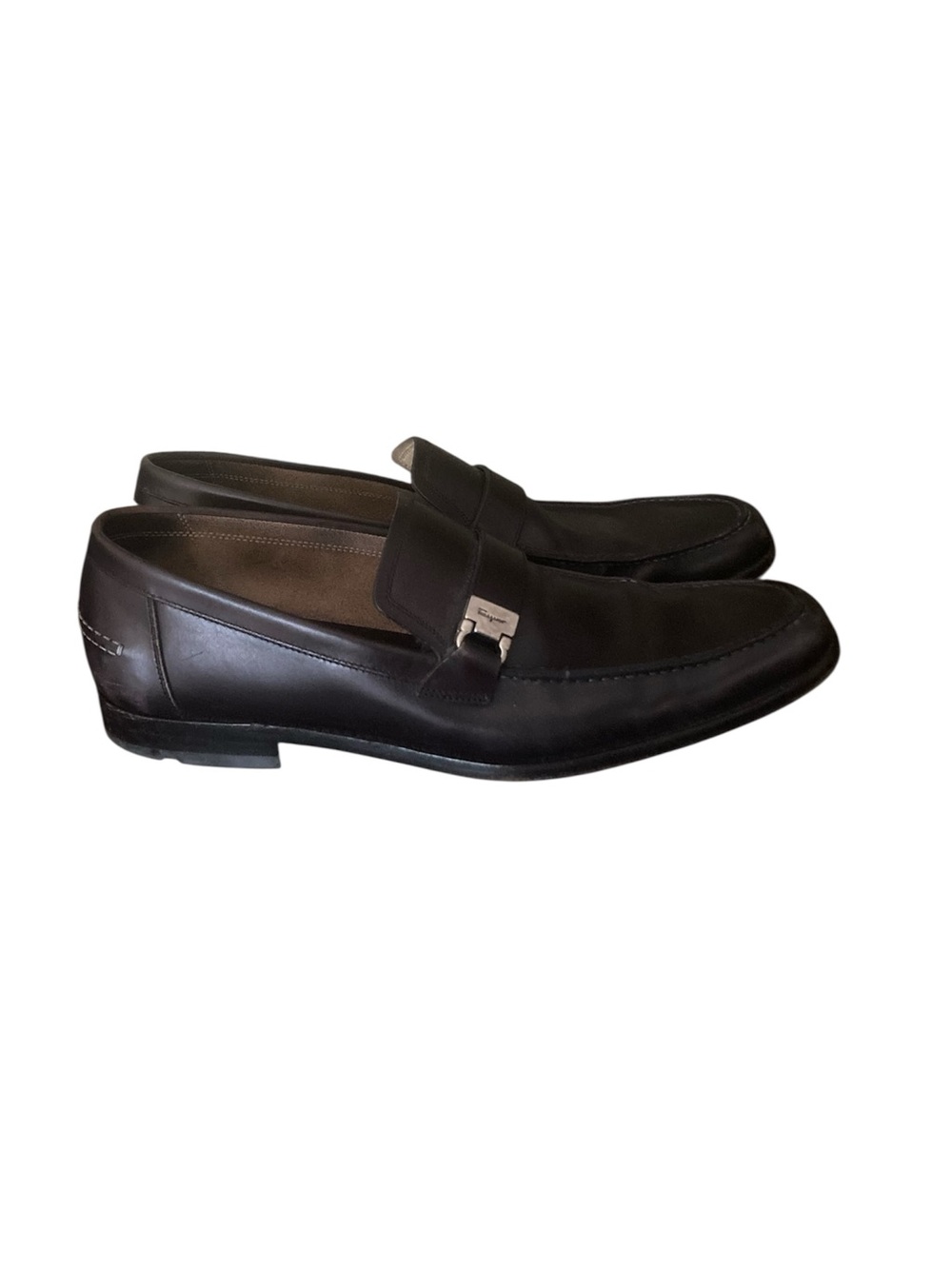 Salvatore Ferragamo black leather loafers with dust bags